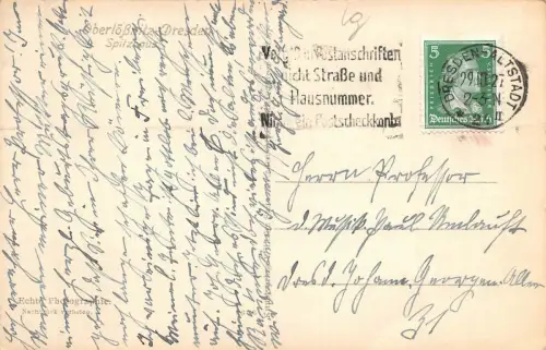 Spitzhaus in Oberlössnitz-Dresden Sachsen Postkarte AK 1927