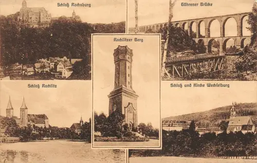 Schloss Rochlitz und Rochsburg Muldental am Rochlitzer Berg Sachsen AK 1926