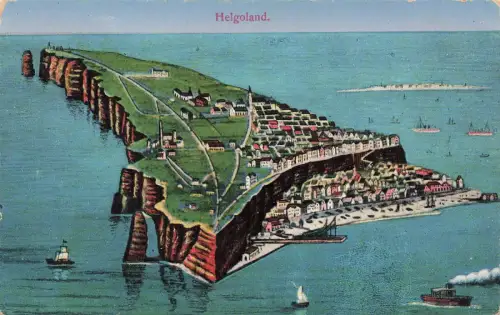 Gesamtansicht Insel Helgoland in Schleswig-Holstein Postkarte AK 1923