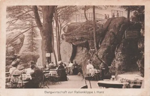 Bergwirtschaft zur Rabenklippe im Harz Hessen Postkarte AK