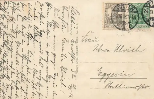 Hakenterrasse in Stettin Pommern Postkarte AK 1916