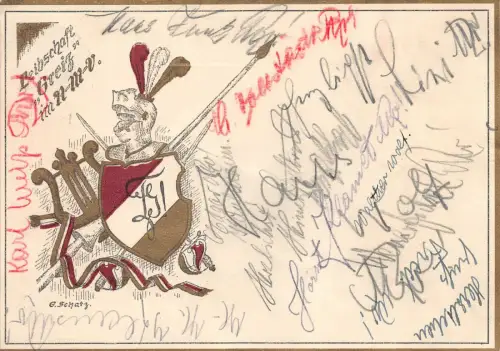 AK Studentika Leibschaft Greiz im N-M-V. Postkarte Plauen Vogtland 1930