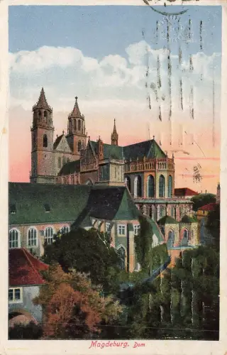 Dom in Magdeburg Sachsen-Anhalt Postkarte AK 1919