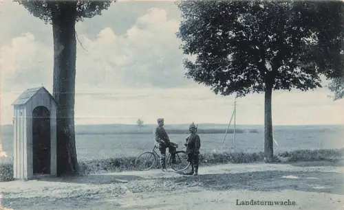Landsturmwache am Wachposten Postkarte AK 1916