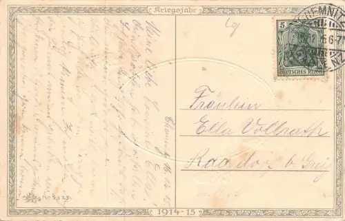 Herzlichen Weihnachtsgruß Patriotika Postkarte AK 1915