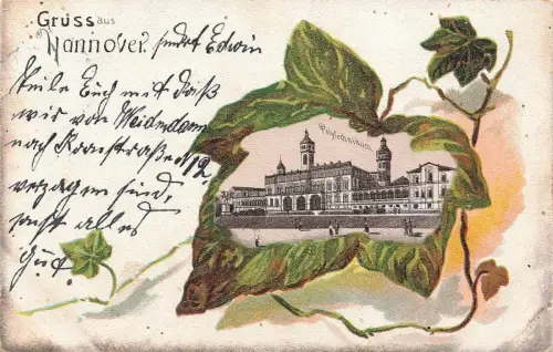 Gruss aus Hannover mit Polytechnikum Niedersachsen Postkarte AK 1902