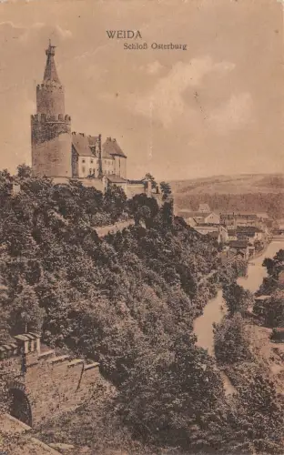 Weida Schloß Osterburg Postkarte AK 1922