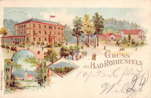 AK Bad Rothenfels Hotel Gruss Baden-Württemberg Postkarte Litho 1899