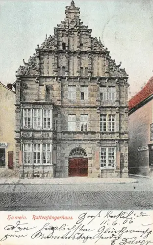 Hameln Rattenfängerhaus Niedersachsen Postkarte AK 1906
