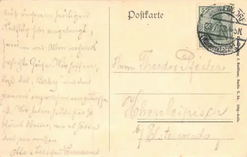 Grunewald Blick auf Jagdschloss Grunewald Berlin Postkarte AK 1913