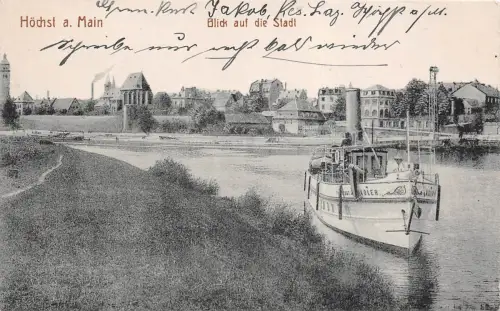 Höchst a. Main Blick auf die Stadt Feldpostkarte AK 1917