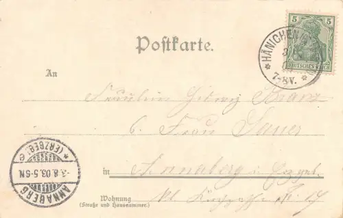 Gruss von Goldnen Höhe bei Dresden Litho Postkarte 1903