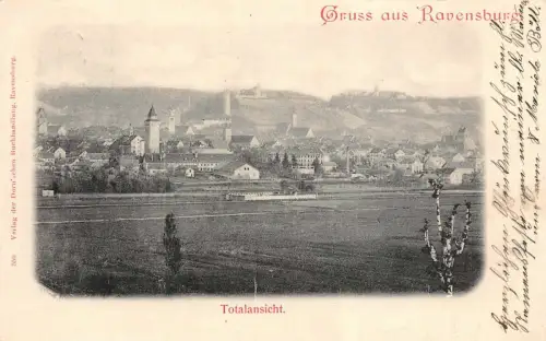 Gruss aus Ravensburg Totalansicht Baden-Württemberg Postkarte AK 1902
