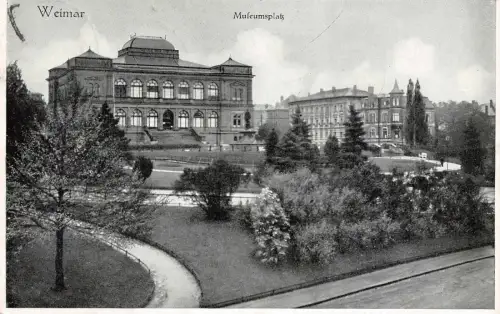 Weimar Museumsplatz Postkarte AK 1936