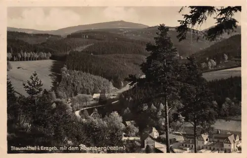 Blauenthal mit Auersberg bei Eibenstock Erzgebirge Sachsen Postkarte AK 1942