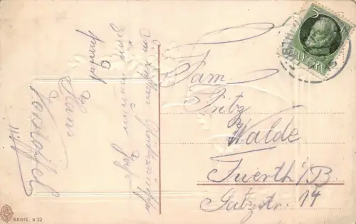 Ihr wolln wir unser Leben weihn! Patriotika Postkarte mit Prägung AK 1915