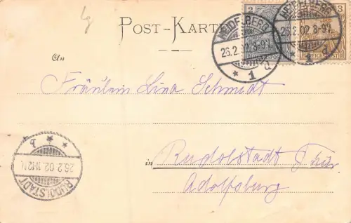 Heidelberg Schloss v. d. Hirschgasse gesehen Postkarte AK 1902