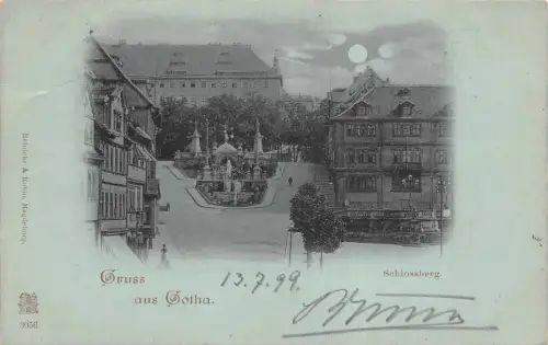 Gruss aus Gotha Schlossberg Postkarte AK 1899