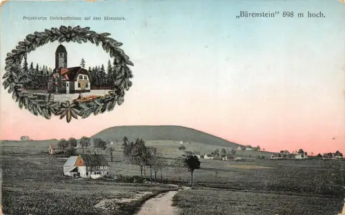 Erzgebirgs-Zweigverein (e. V.) Bärenstein Unterkunftshaus Postkarte AK