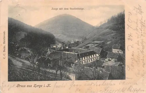 Gruss aus Zorge i. H. Zorge mit dem Staufenberge Postkarte AK 1900