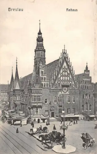 Breslau Rathaus Postkarte AK