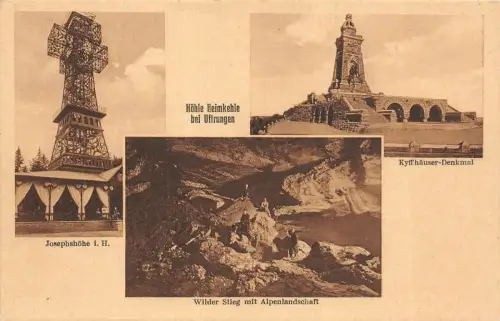 Höhle Heimkehle bei Uftrungen Kyffhäuser-Denkmal Postkarte AK