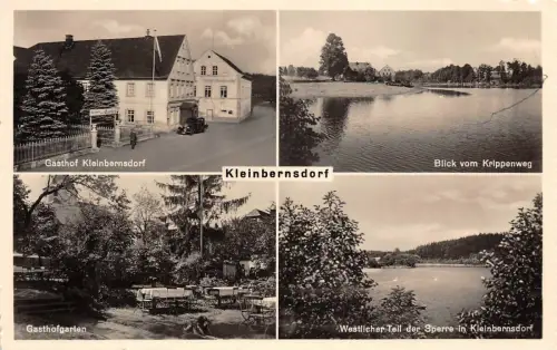Gasthof Kleinbernsdorf Blick vom Krippenweg Kobertalsperre AK 1938