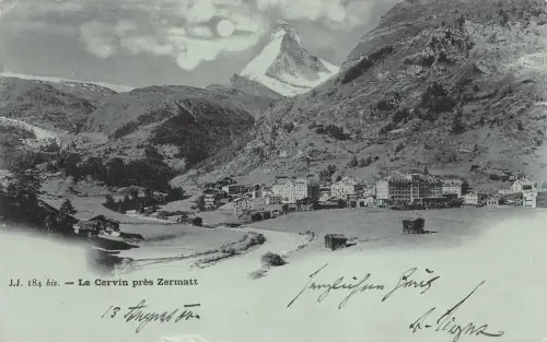 Le Cervin pres Zermatt Postkarte AK 1900