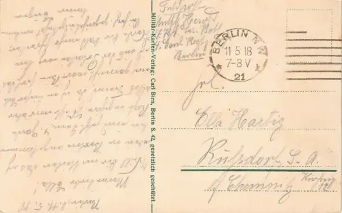 REGIMENTSKARTE -GRUSS aus BERLIN - Garde-Grenadier-Regiment Nr.4 LITHO-AK 1918