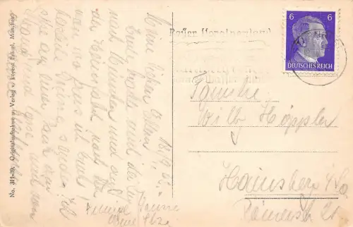 Panorama vom Starnberger See mit Alpenkette Zugspitze Postkarte AK 1942