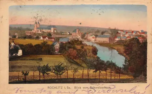 Blick vom Schweizerhaus Rochlitz in Sachsen AK 1920