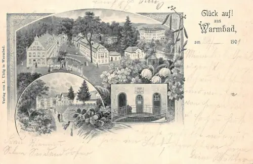 Glück auf! aus Warmbad Sachsen Postkarte AK 1901