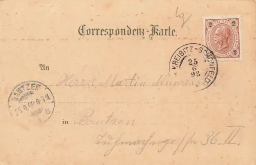 Gruss vom Tannenberg bei St. Georgenthal Böhmen Litho Postkarte AK 1898