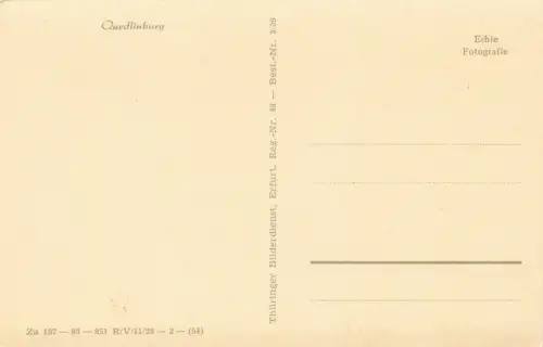 Straßenansicht und Ratskeller Quedlinburg Sachsen-Anhalt Postkarte AK