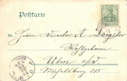Hameln am Klütberg Dampfer Niedersachsen Postkarte AK 1904