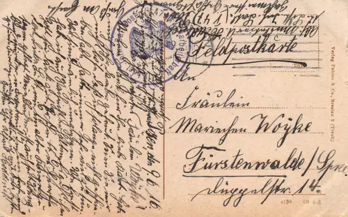 Posen, Ansiedlung, Postkarte 1916