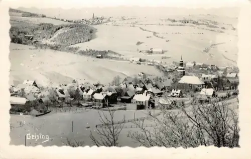 Stadtansicht von Geising im Winter Sachsen Postkarte AK 1937