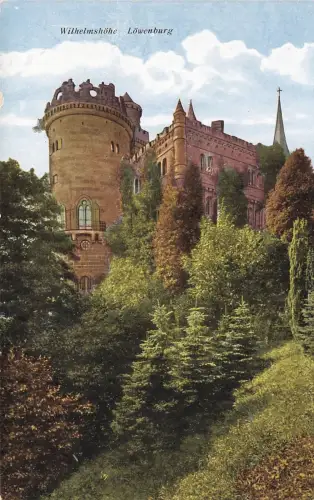 Löwenburg Wilhelmshöhe Hessen Postkarte AK