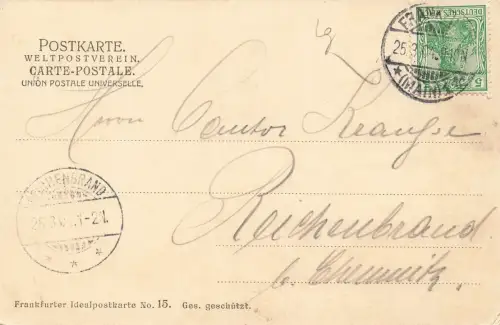 Große Fischergasse mit Brunnen Frankfurt am Main Hessen Postkarte AK 1904