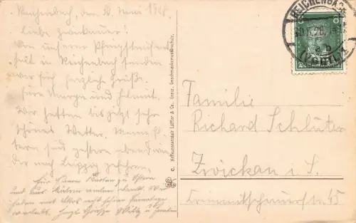 Kaiserschloss Mylau i. V. Göltzschtalbrücke Postkarte AK 1928