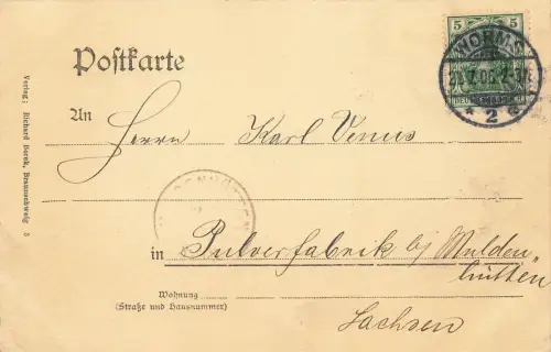 Siegfried Strasse mit Bahnhof in Worms Rheinland-Pfalz Postkarte AK 1906