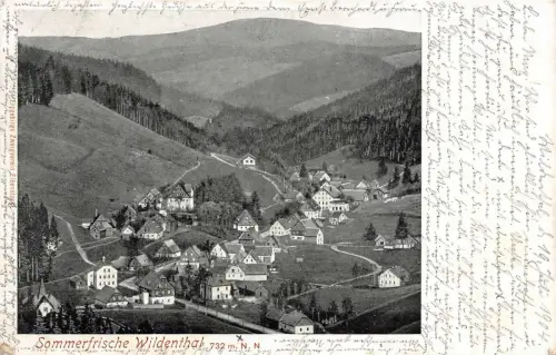 Sommerfrische Wildenthal 732m. N. N. Postkarte 1904