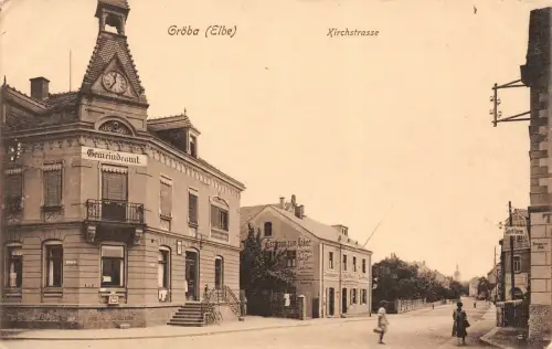 Gröba (Elbe) Kirchstrasse Feldpostkarte AK 1917