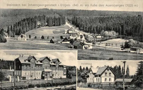 Erholungsheim und Forsthaus Steinbach Erzgebirge Sachsen Postkarte AK 1932