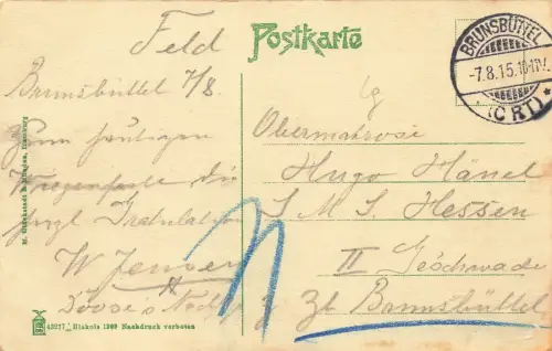Blick auf die Norder Strasse in Brunsbüttel Schleswig-Holstein Postkarte AK 1915