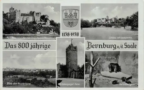 Das 800 jährige Bernburg a./d. Saale Schloss Postkarte AK 1939