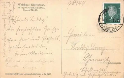 Waldhaus Ebersbrunn Bes.: Johannes Riedel AK