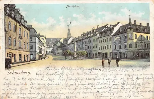 Schneeberg Marktplatz Postkarte 1902