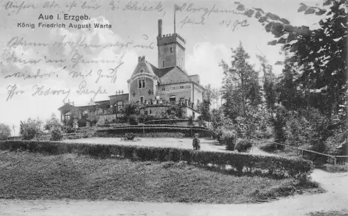 Aue i. Erzgeb. König Friedrich August Warte AK 1914