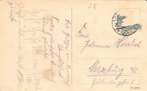 Crossen a. O. (Krosno Odrzańskie) Blick vom Kriegerdenkmal AK